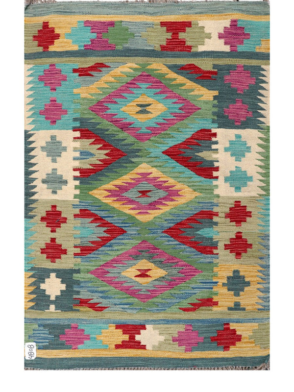 Maimana Afghanistan Kilim Rug - 147 x97 cm