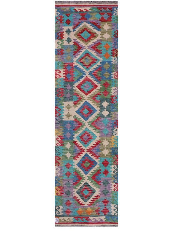 Maimana Afghanistan Kilim Runner - 292 x 80 cm