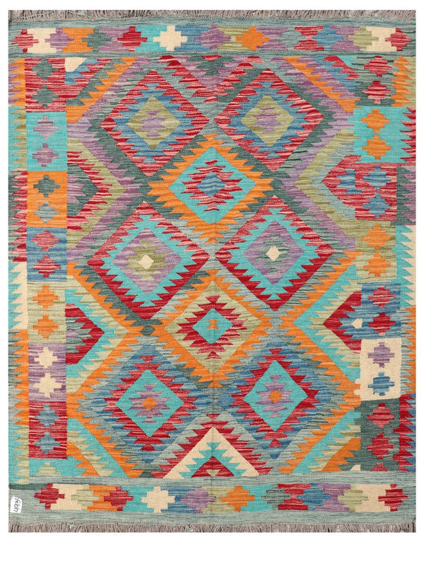 Maimana Afghanistan Kilim Rug - 196 x153 cm