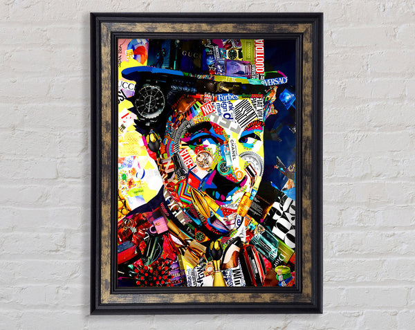 Charlie Chaplin Graffiti Framed Print