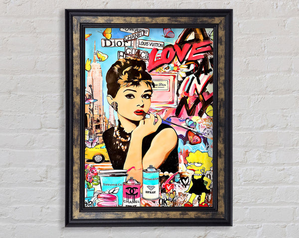 Audrey Hepburn Fashion Framed Print