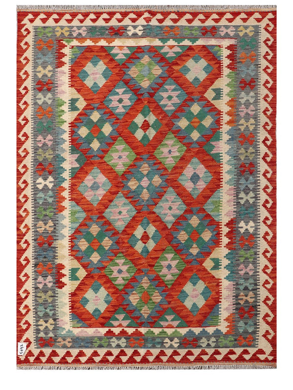 Maimana Afghanistan Kilim Rug - 204 x143 cm