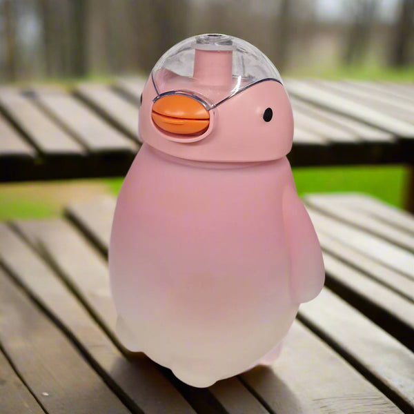 Cute Penguin Flip Top Drinks Bottle Pink 22cm - 1500ml