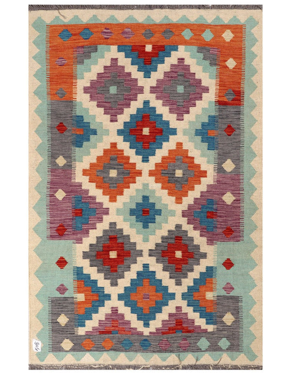 Maimana Afghanistan Kilim Rug - 184 x118 cm