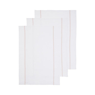 Doro Set Of Three Waffle White And Almond Tea Towels