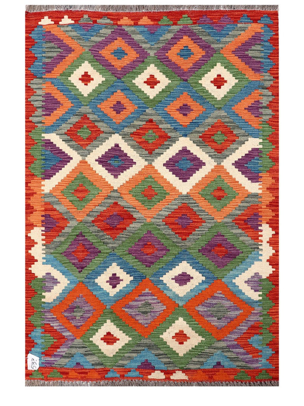 Maimana Afghanistan Kilim Rug - 148 x98 cm