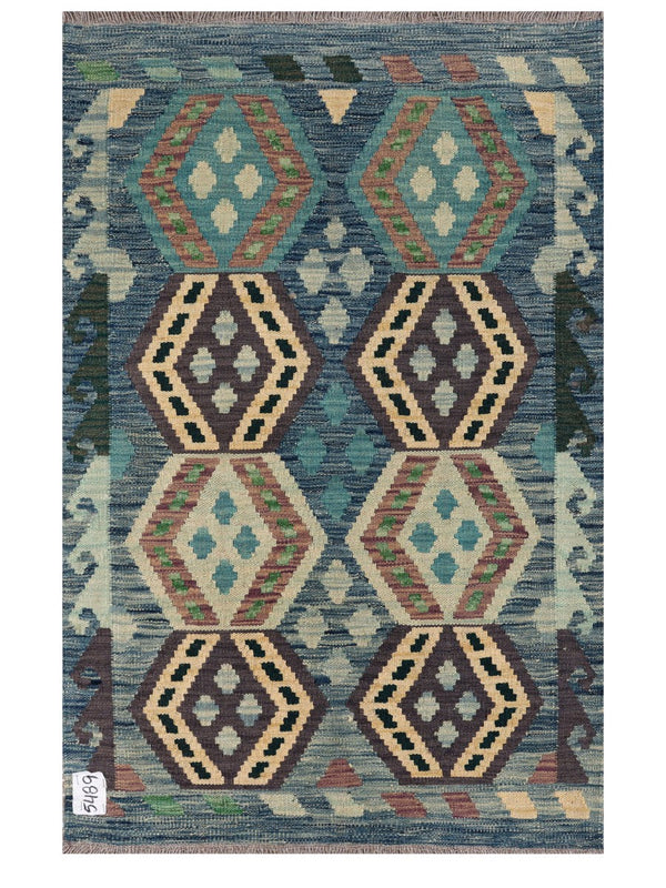 Maimana Afghanistan Kilim Rug - 123 x 79 cm