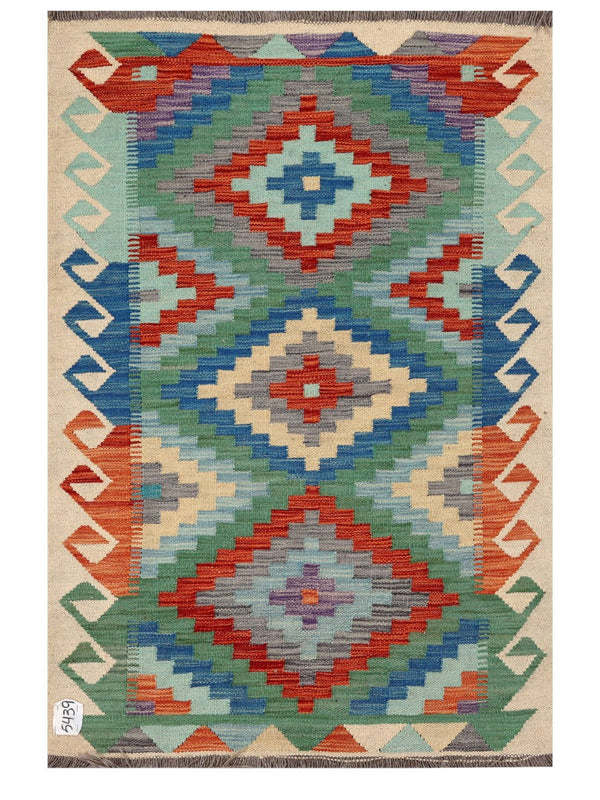 Maimana Afghanistan Kilim Rug - 126 x 84 cm