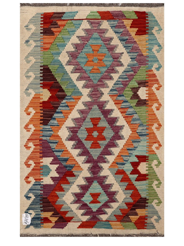 Maimana Afghanistan Kilim Rug - 126 x 78 cm