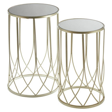 Avantis Set of 2 Black Top Champagne Tables