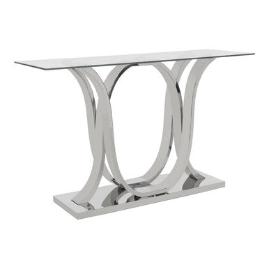 Allure Chrome  Curved Base Console Table