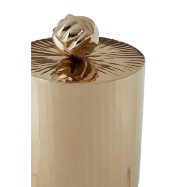 Amreli Small Vertical Textured Gold Metal Trinket Box