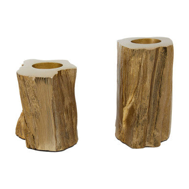 Akola Set Of Two Gold Tealight Holders