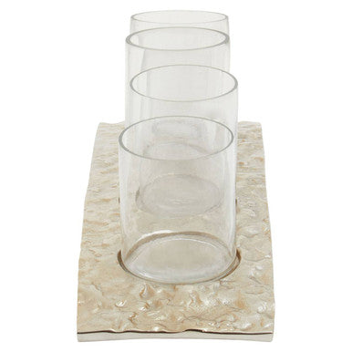 Akola Antique Gold and Glass Tealight Holder