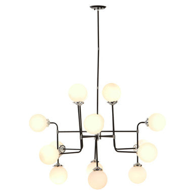 Abira Black And Chrome 16 Arm Pendant Light