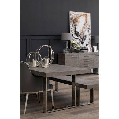 Aura Medium Silver Finish Candle Holder