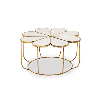 Rabia Petal Coffee Table With Marble Top