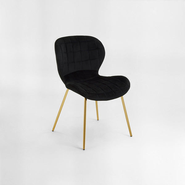 Warton Black Velvet Dining Chair