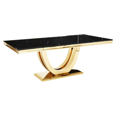 Moda Black Faux Marble Rectangular Dining Table