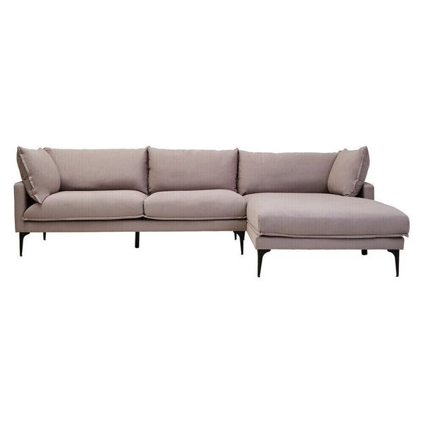Troyes Grey Three Seat Right Chaise Sofa