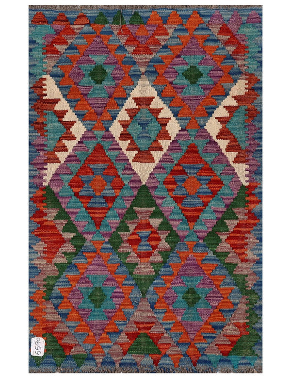 Maimana Afghanistan Kilim Rug - 126 x 80 cm