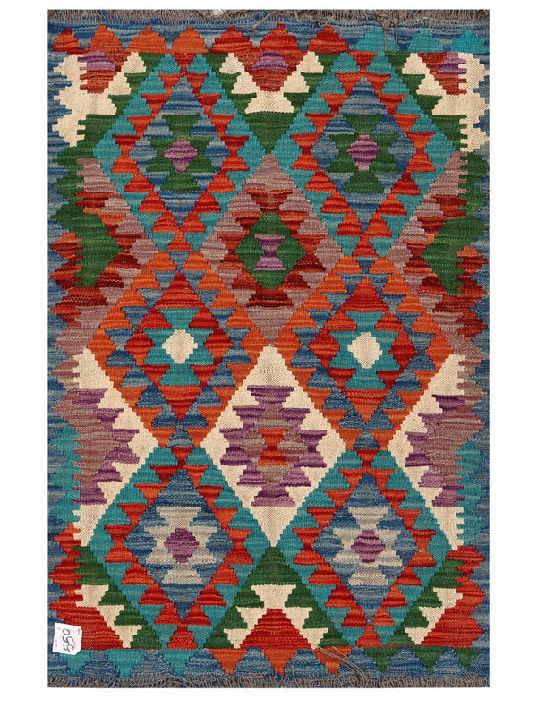 Maimana Afghanistan Kilim Rug - 126 x 82 cm