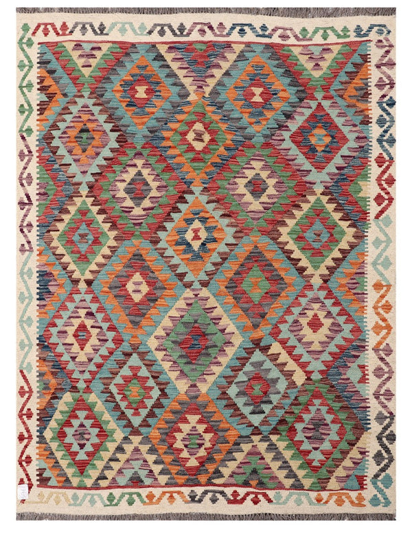 Maimana Afghanistan Kilim Rug - 204 x149 cm