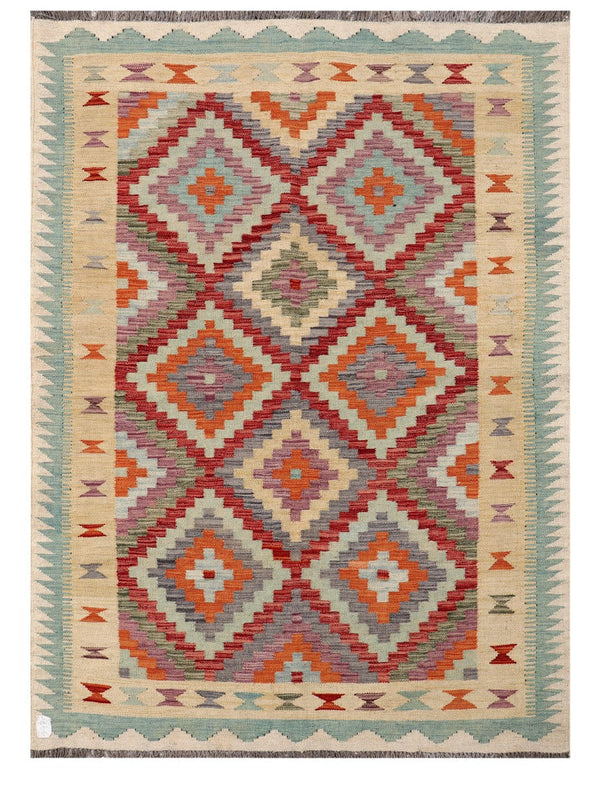 Maimana Afghanistan Kilim Rug - 198 x143 cm