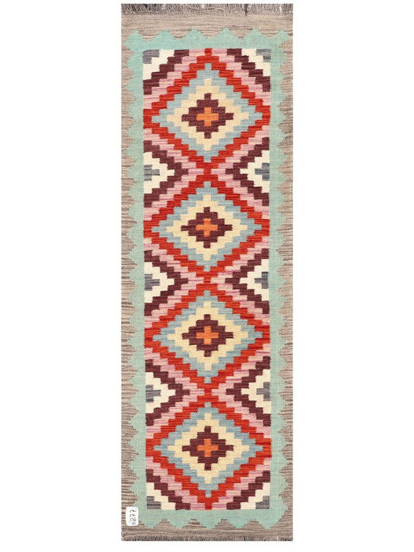 Maimana Afghanistan Kilim Rug - 197 x63 cm