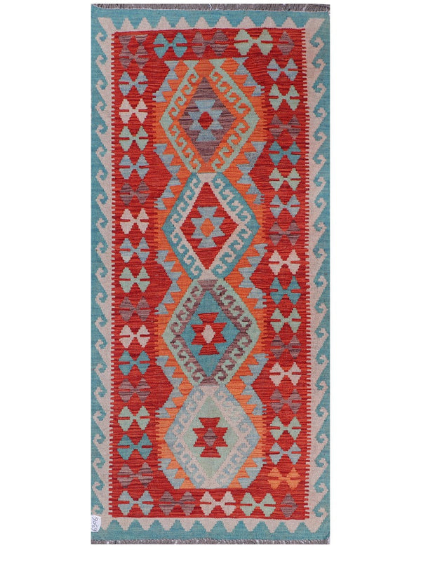 Maimana Afghanistan Kilim Rug - 197 x87 cm