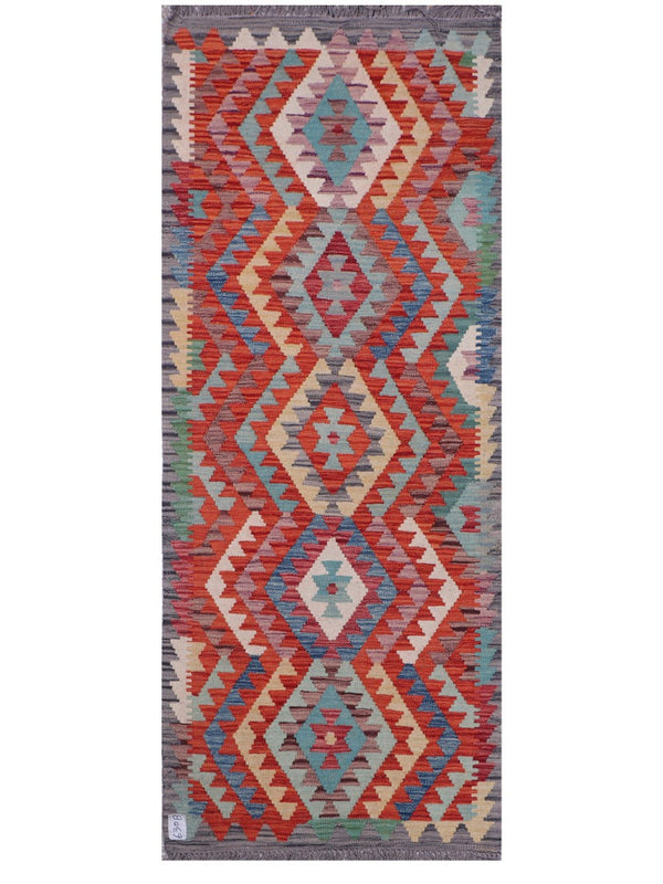 Maimana Afghanistan Kilim Rug - 196 x78 cm