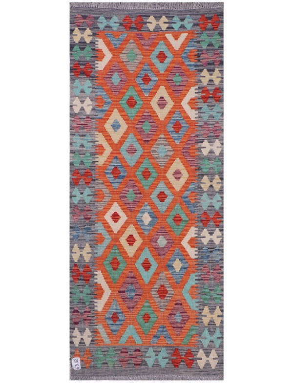 Maimana Afghanistan Kilim Rug - 196 x80 cm