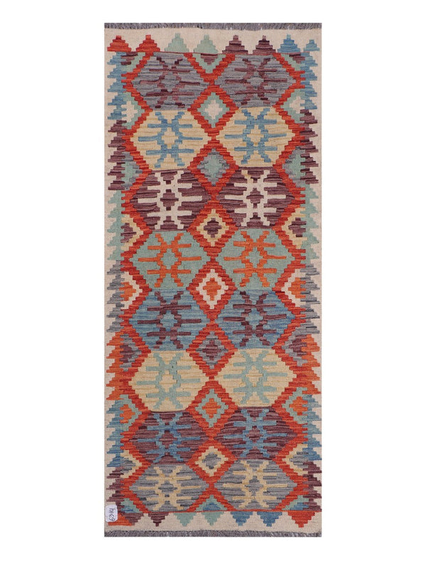 Maimana Afghanistan Kilim Rug - 198 x84 cm