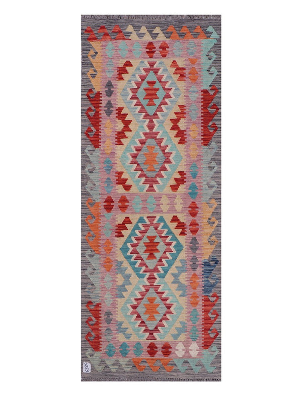 Maimana Afghanistan Kilim Rug - 199 x76 cm