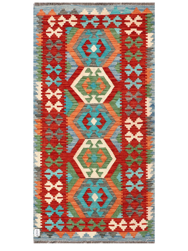 Maimana Afghanistan Kilim Rug - 198 x 99 cm