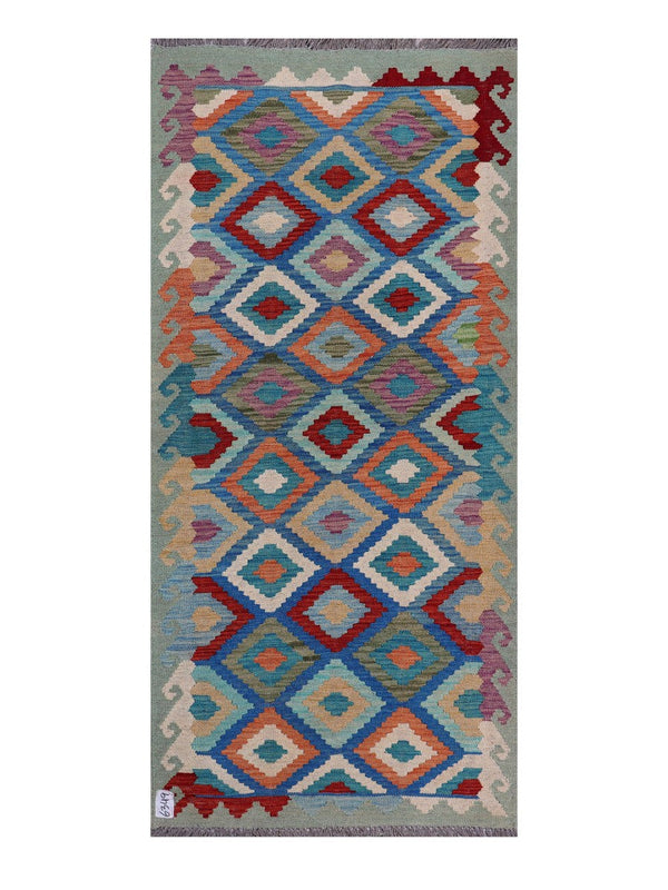Maimana Afghanistan Kilim Rug - 198 x91 cm