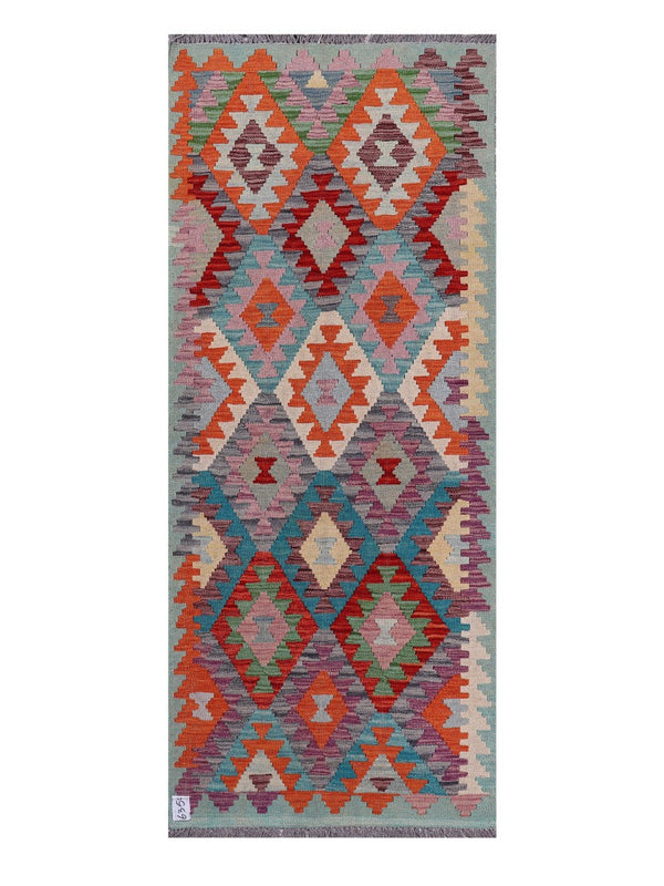 Maimana Afghanistan Kilim Rug - 193 x79 cm