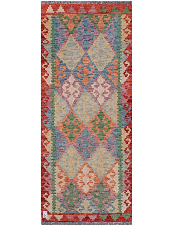 Maimana Afghanistan Kilim Rug - 196 x82 cm