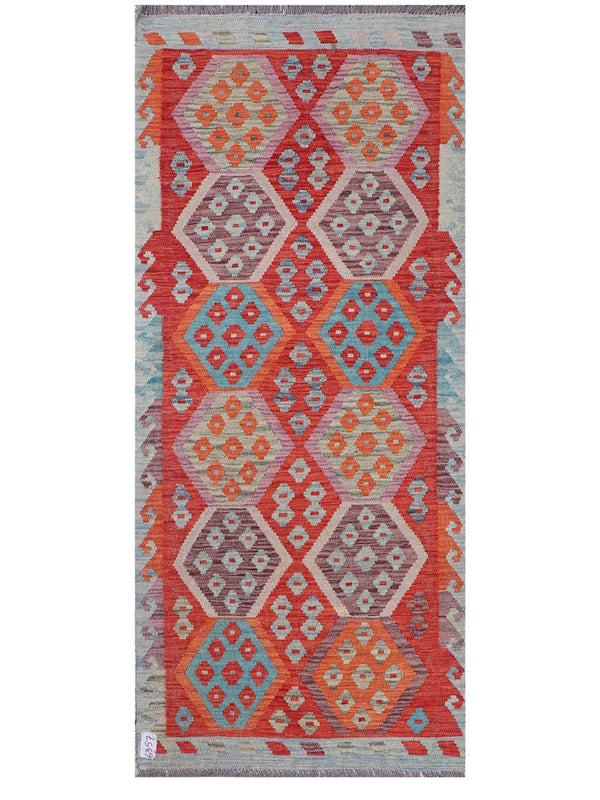 Maimana Afghanistan Kilim Rug - 196 x84 cm