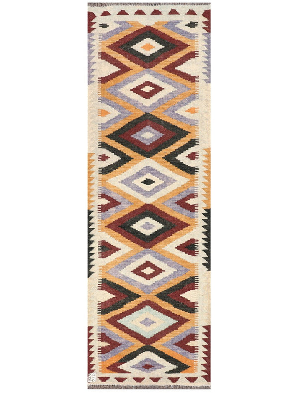 Maimana Afghanistan Kilim Rug - 198 x63 cm