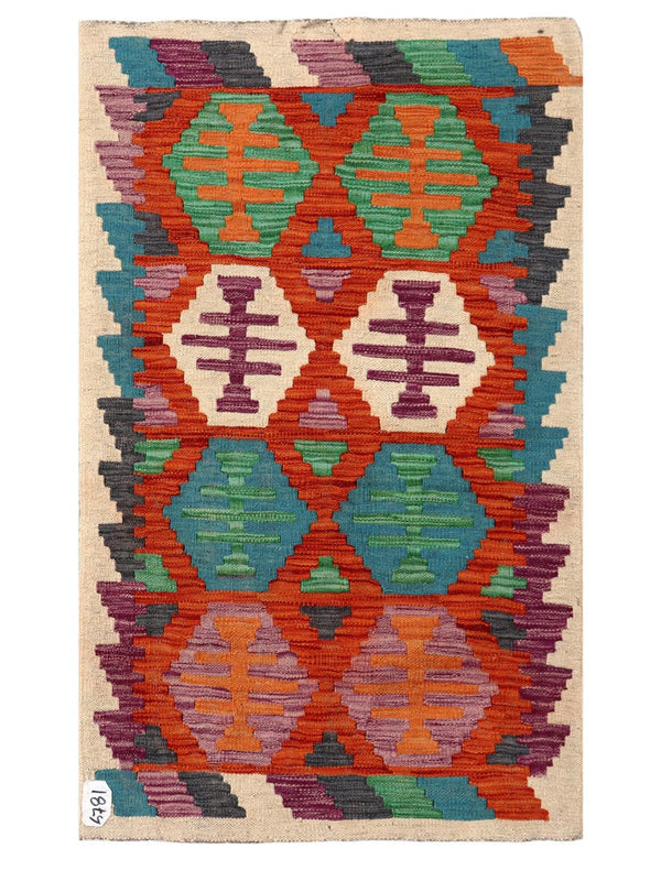 Maimana Afghanistan Kilim Rug - 128 x 77 cm