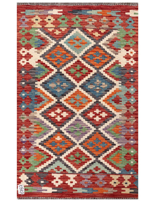 Maimana Afghanistan Kilim Rug - 131 x 81 cm