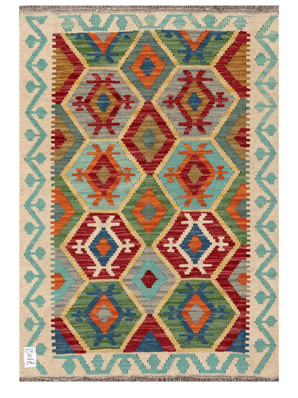 Maimana Afghanistan Kilim Rug - 120 x 83 cm