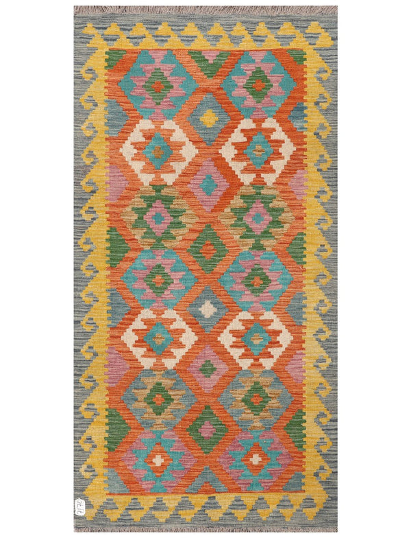 Maimana Afghanistan Kilim Rug - 195 x 98 cm