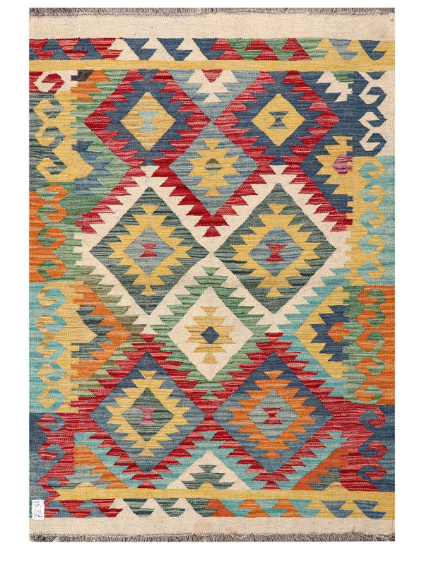Maimana Afghanistan Kilim Rug - 149 x102 cm
