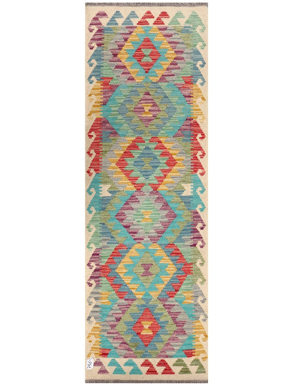 Maimana Afghanistan Kilim Rug - 201 x65 cm