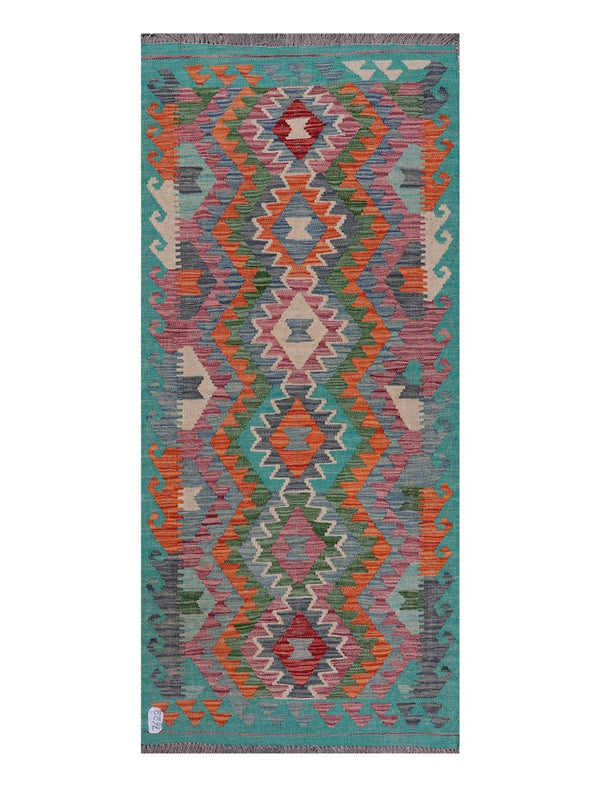 Maimana Afghanistan Kilim Rug - 192 x85 cm