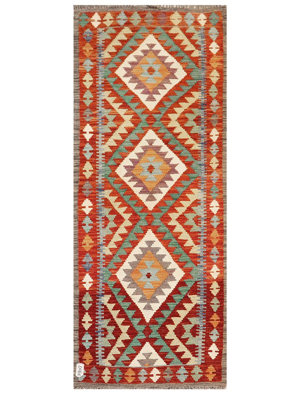 Maimana Afghanistan Kilim Rug - 198 x79 cm