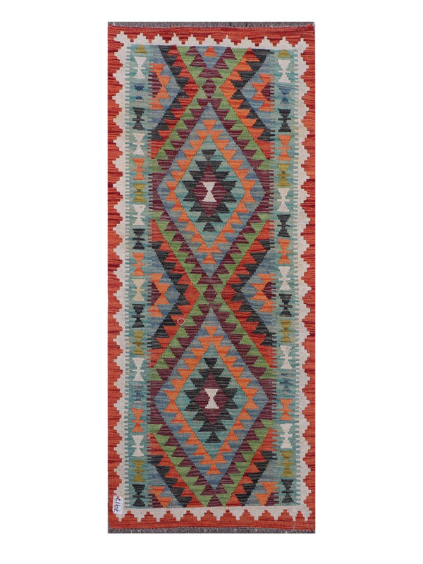 Maimana Afghanistan Kilim Rug - 182 x74 cm