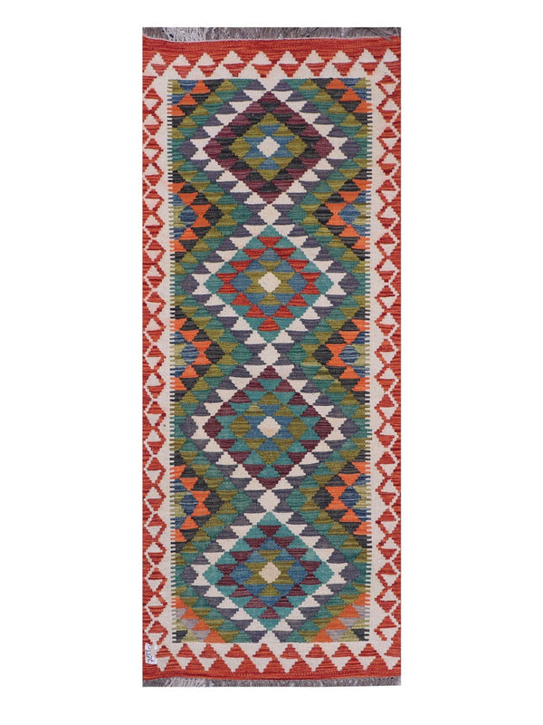 Maimana Afghanistan Kilim Rug - 196 x77 cm